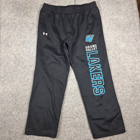Under Armour‎ Grand Valley Lakers Sweatpants Mens 2XL Black Graphic Spellout - Picture 1 of 8